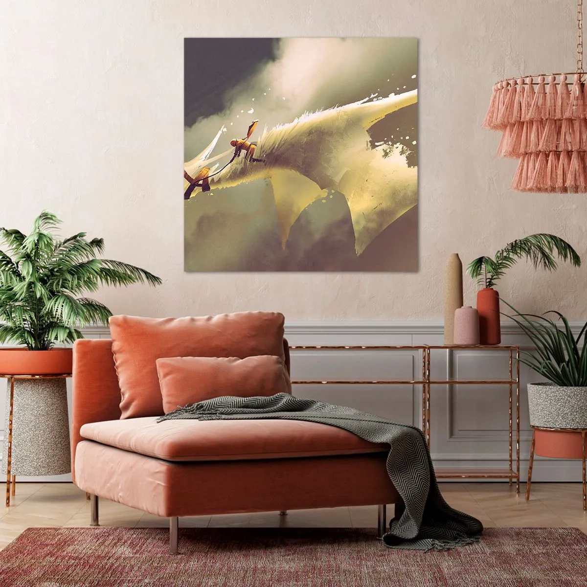 Bild auf Leinwand - Leinwandbild - Die Welt zur Rettung - 40x40 cm