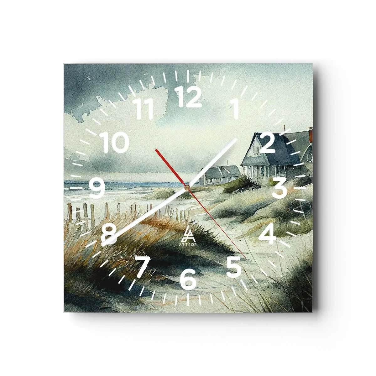 Wanduhr - Glasuhr - Abseits vom Trubel - 30x30 cm