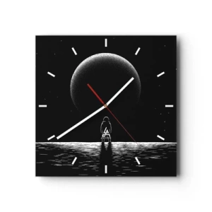 Wanduhr - Glasuhr - Angesicht zu Angesicht - 40x40 cm