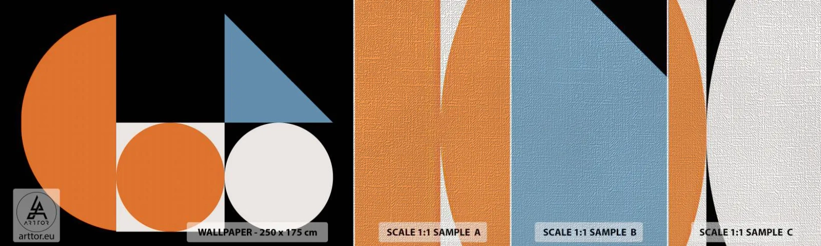 Fototapeten Muster Premium Canvas - Bebilderte Anordnung - Abstraktion, Grafik, Geometrisches Muster - 100x30 cm