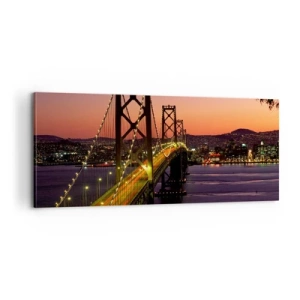 Bild auf Leinwand - Leinwandbild - Violetter Abend - 100x40 cm