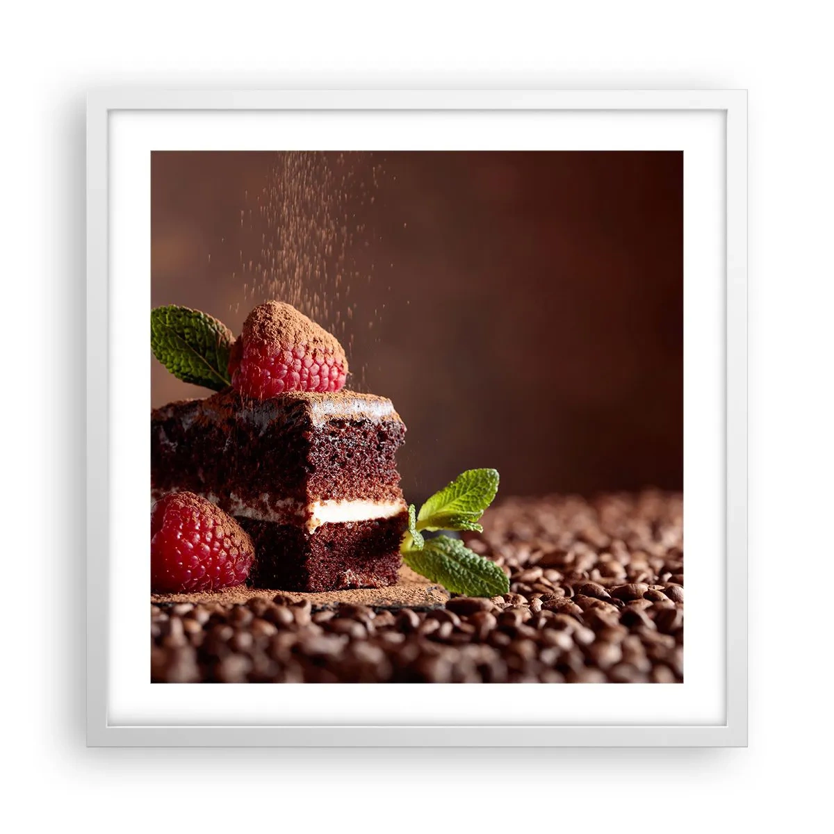 Poster in einem weißen Rahmen - Das Leben ist süß - 50x50 cm