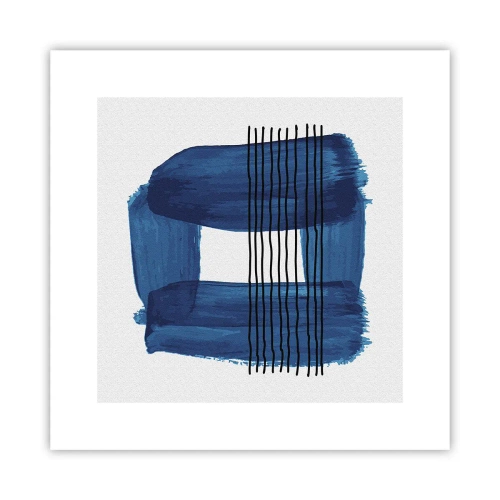 Poster - Blaue und schwarze Komposition - 30x30 cm