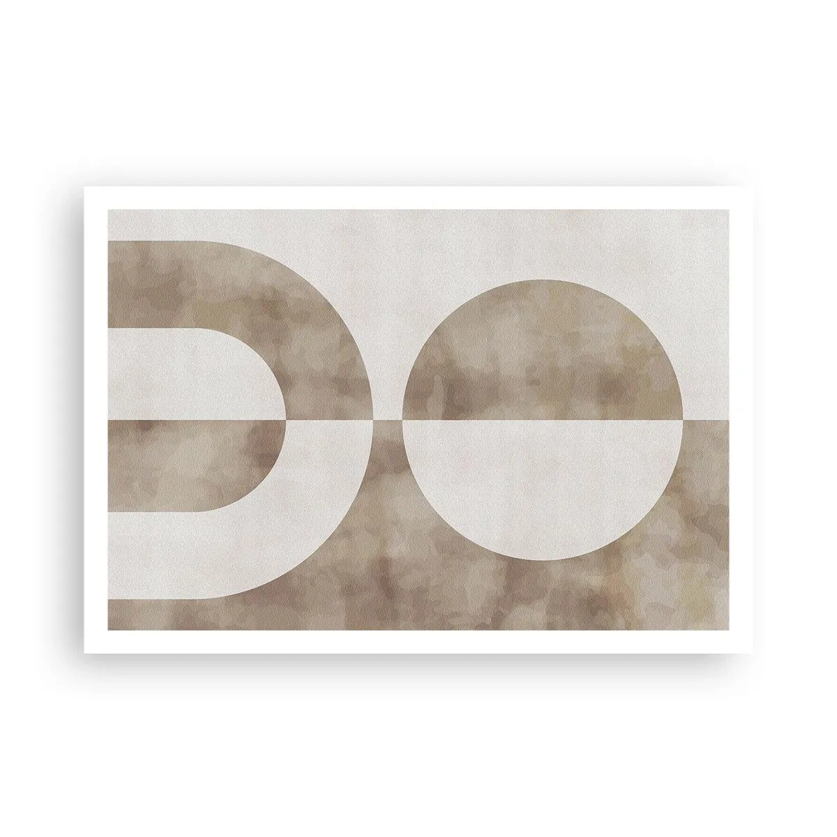 Poster - Ein abstraktes Gemälde in Beigetönen mit geometrischen Formen und Symmetrie. - 100x70cm - Ähnlichkeiten und Unterschiede - Moderne Wanddekoration für Wohnzimmer und Schlafzimmer ARTTOR