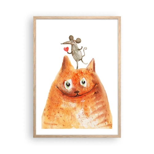 Poster in einem Rahmen aus heller Eiche - Paradoxien der Liebe - 50x70 cm