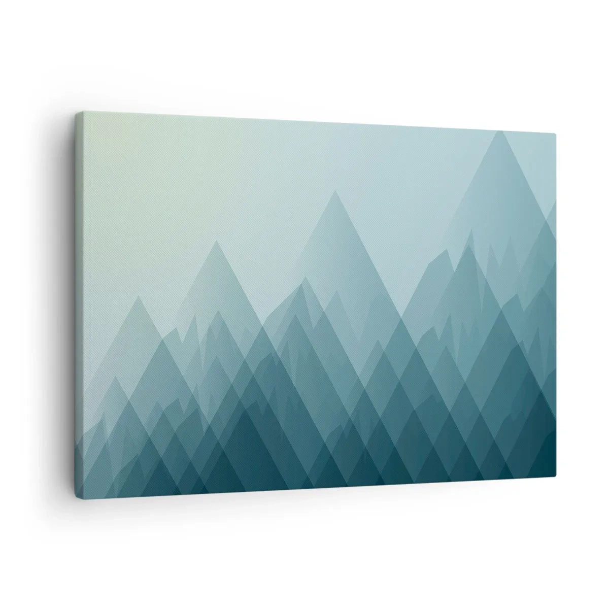 Bild auf Leinwand - Leinwandbild - Minimalistische Berggrafiken in Blautönen - 70x50cm - Groß größer am größten - Moderne Wanddekoration für Wohnzimmer und Schlafzimmer ARTTOR