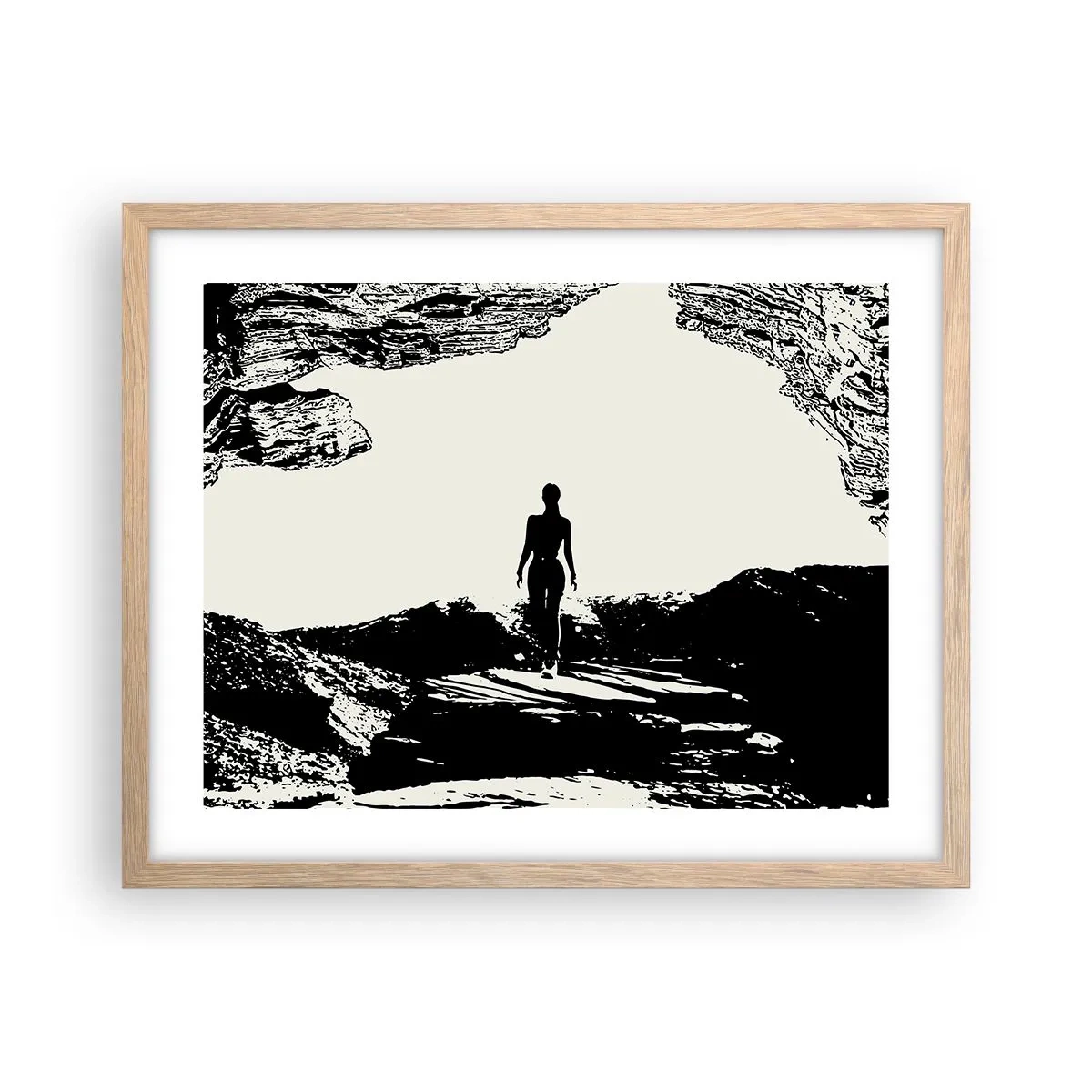 Poster in einem Rahmen aus heller Eiche - Neuer Blick - 50x40 cm