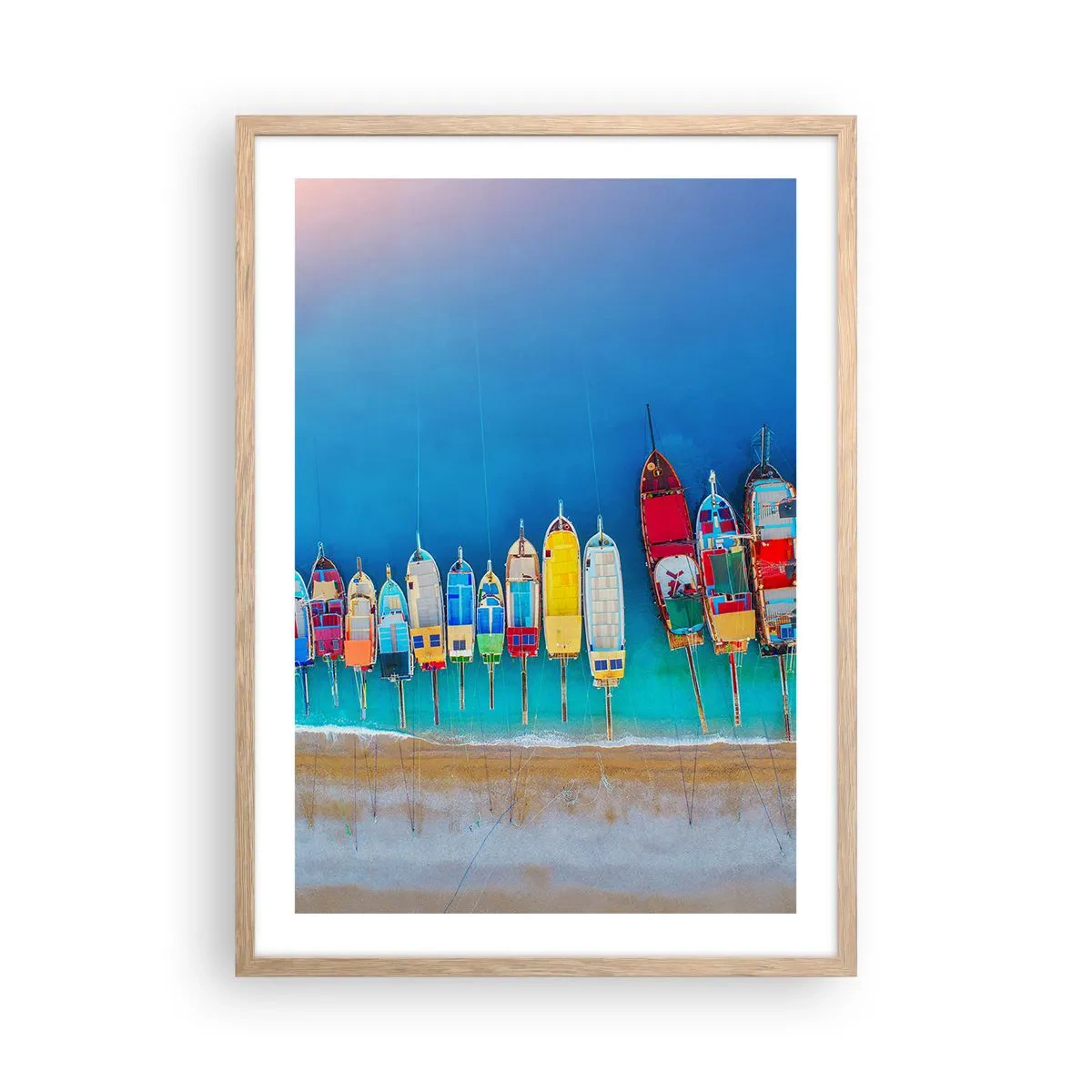 Poster in einem Rahmen aus heller Eiche - Aus der Vogelperspektive - 50x70 cm