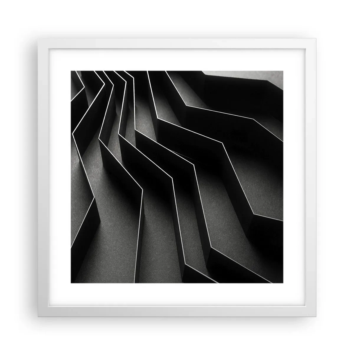 Poster in einem weißen Rahmen - Räumliche Ordnung - 40x40 cm