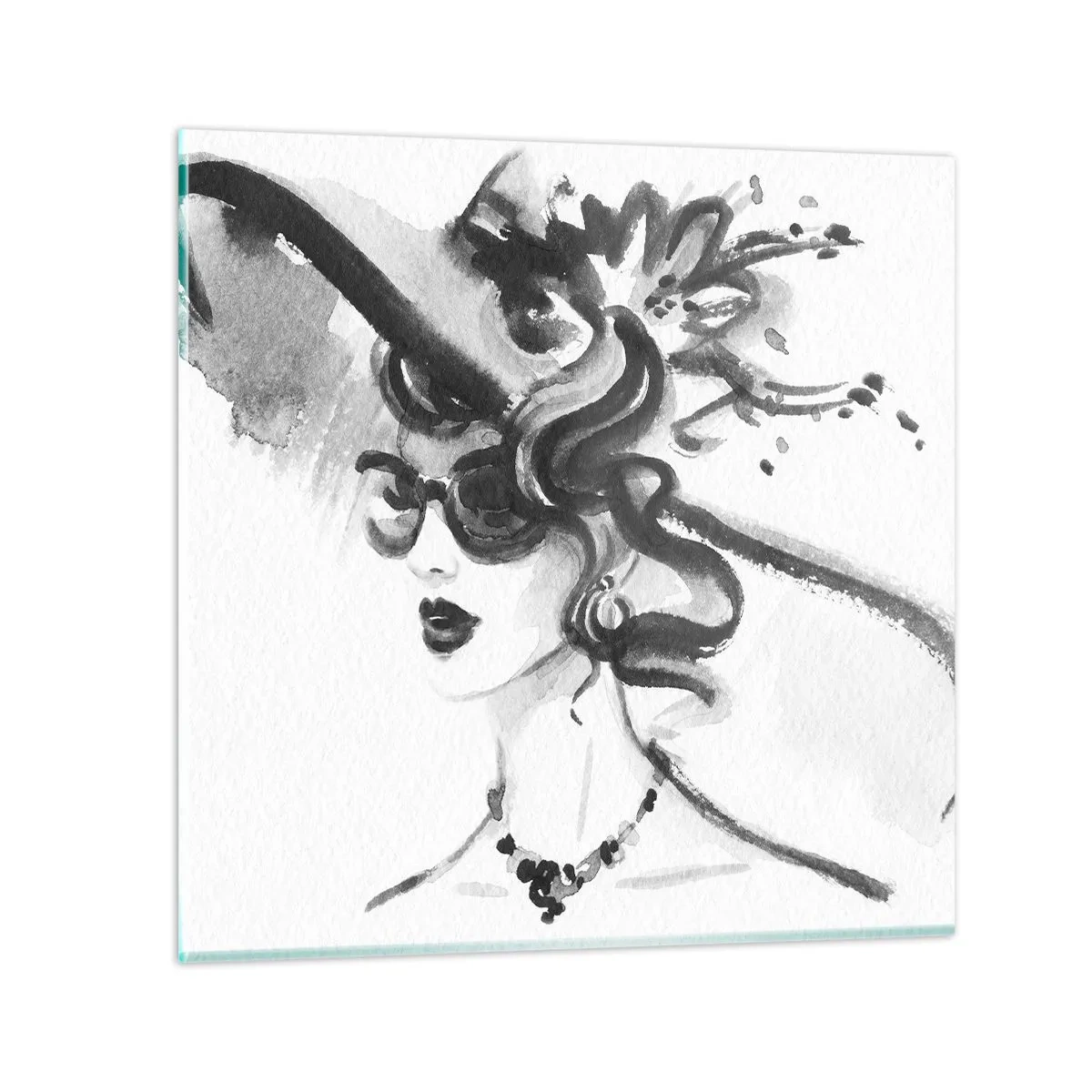 Glasbild - Bild auf glas - Eine Dame mit Charakter - 50x50 cm