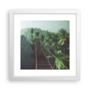Poster in einem weißen Rahmen - Über der Brandung des Grüns - 30x30 cm