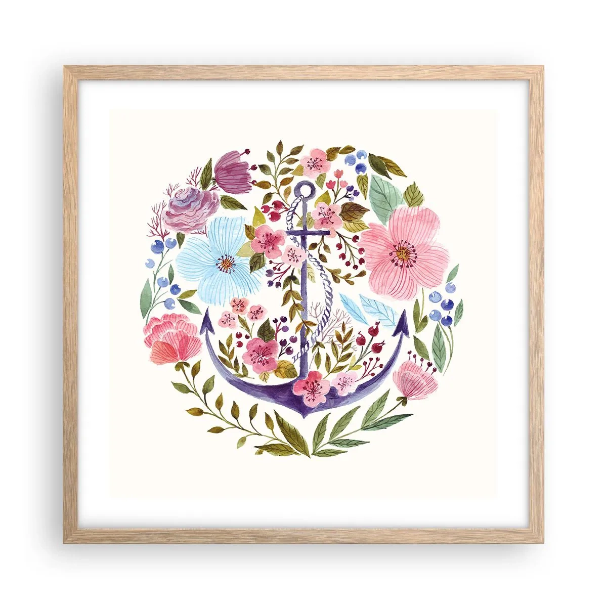 Poster in einem Rahmen aus heller Eiche - Guter Traum eines Seemanns - 50x50 cm