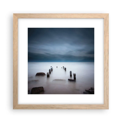 Poster in einem Rahmen aus heller Eiche - Nachdenklicher See - 30x30 cm