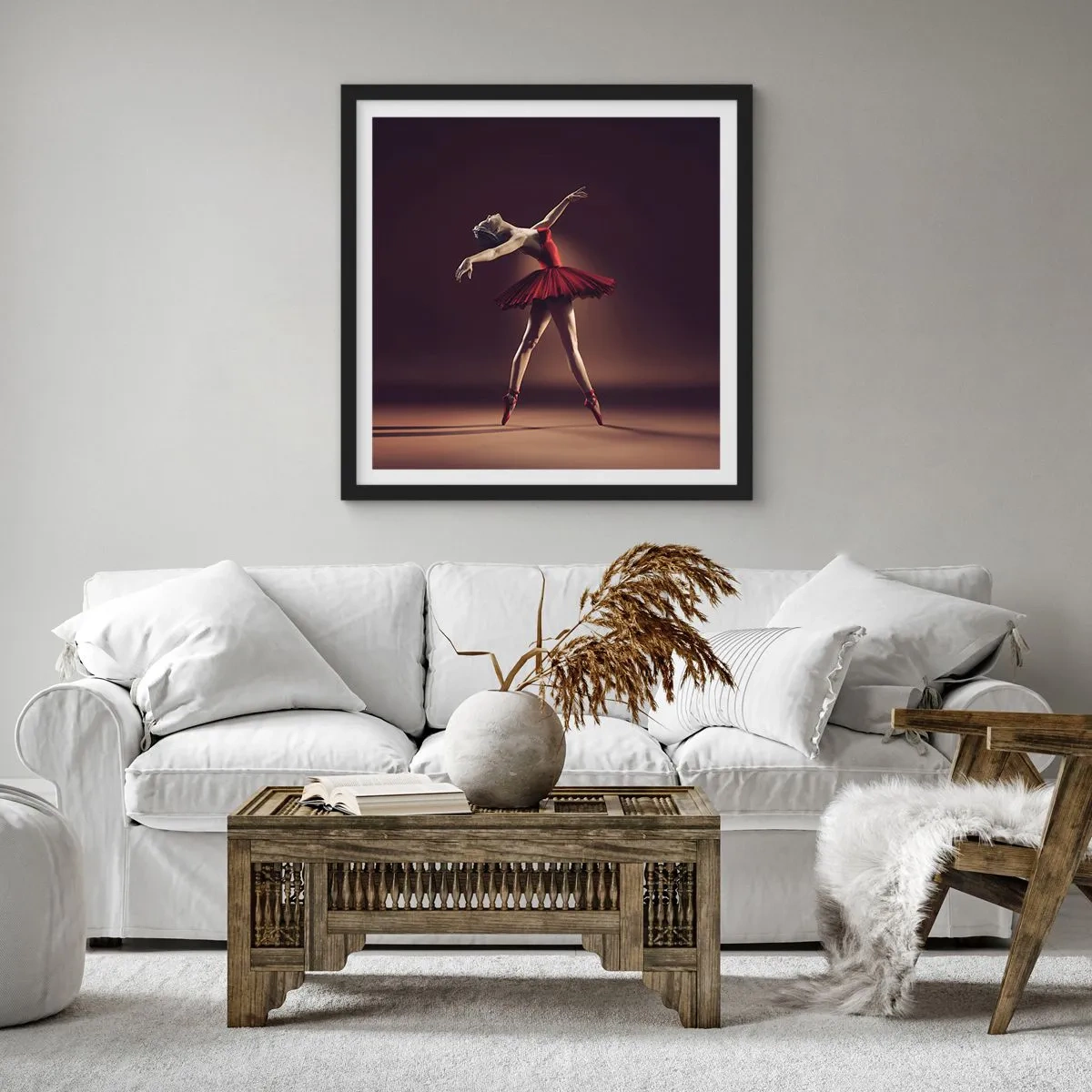 Poster in einem schwarzem Rahmen - Eine Primaballerina - 60x60 cm