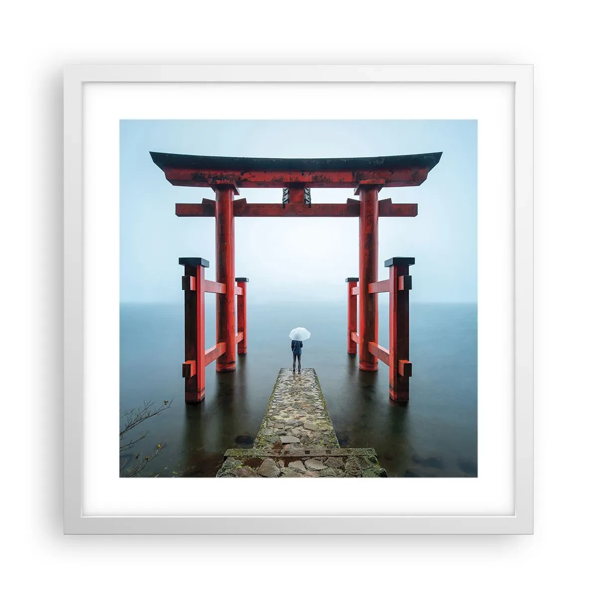 Poster in einem weißen Rahmen - Japanische Träumerei - 40x40 cm