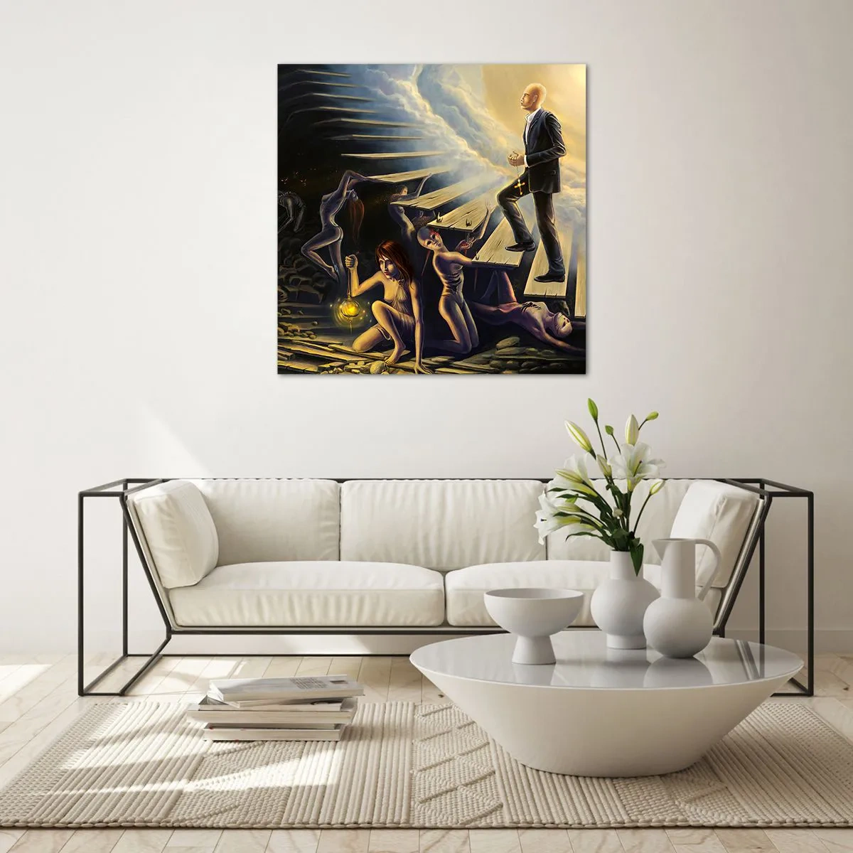 Glasbild - Bild auf glas - Danteske Reise zum Licht - 50x50 cm