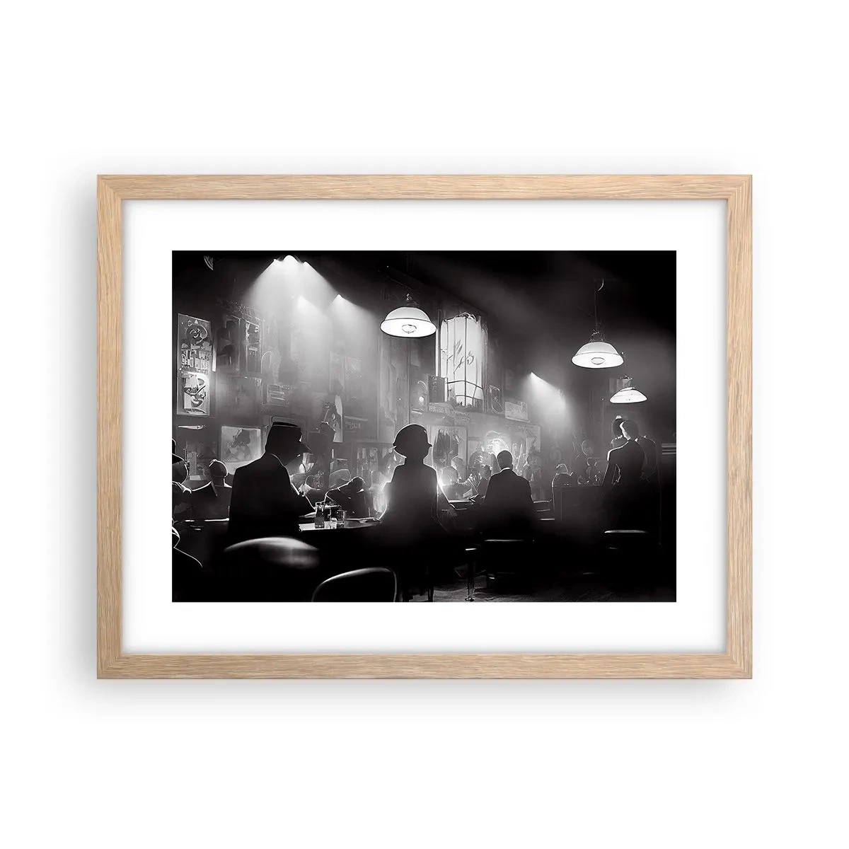 Poster in einem Rahmen aus heller Eiche - In Jazz-Atmosphäre - 40x30 cm