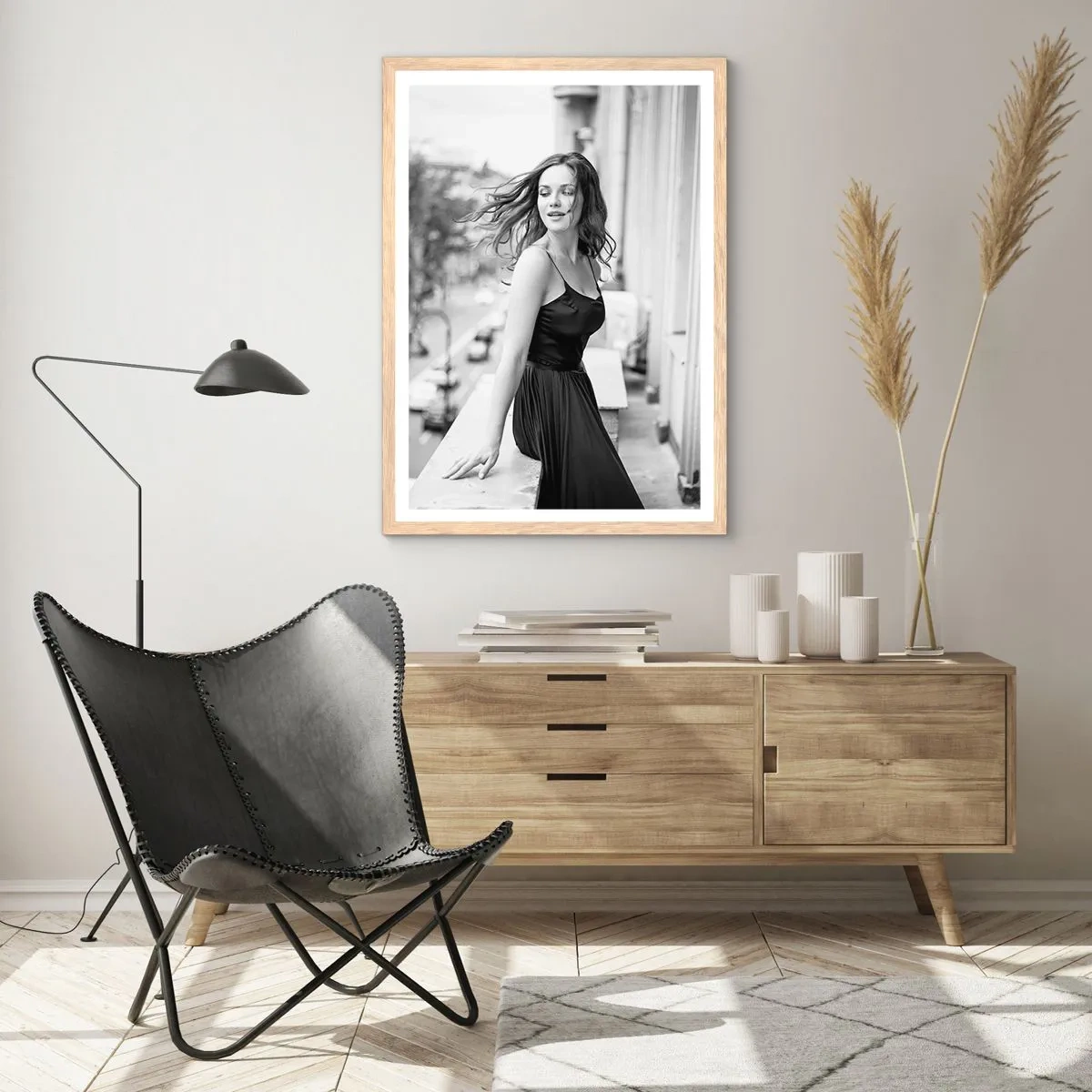 Poster in einem Rahmen aus heller Eiche - Bestimmt ein Pariser - 61x91 cm