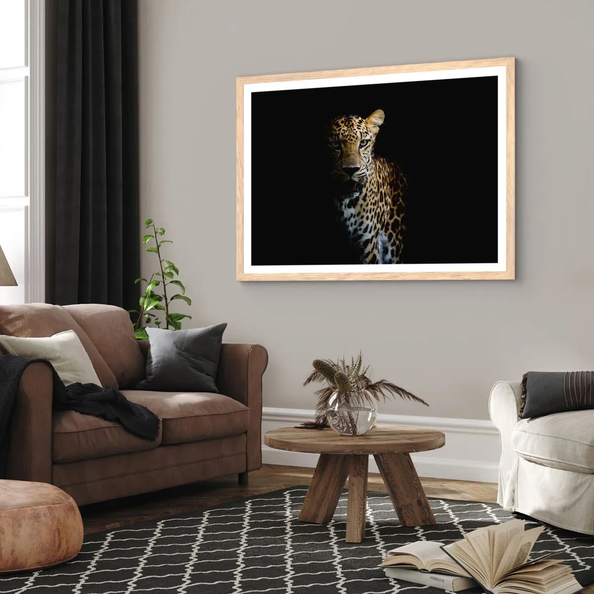 Poster in einem Rahmen aus heller Eiche - Dunkle Schönheit - 100x70 cm