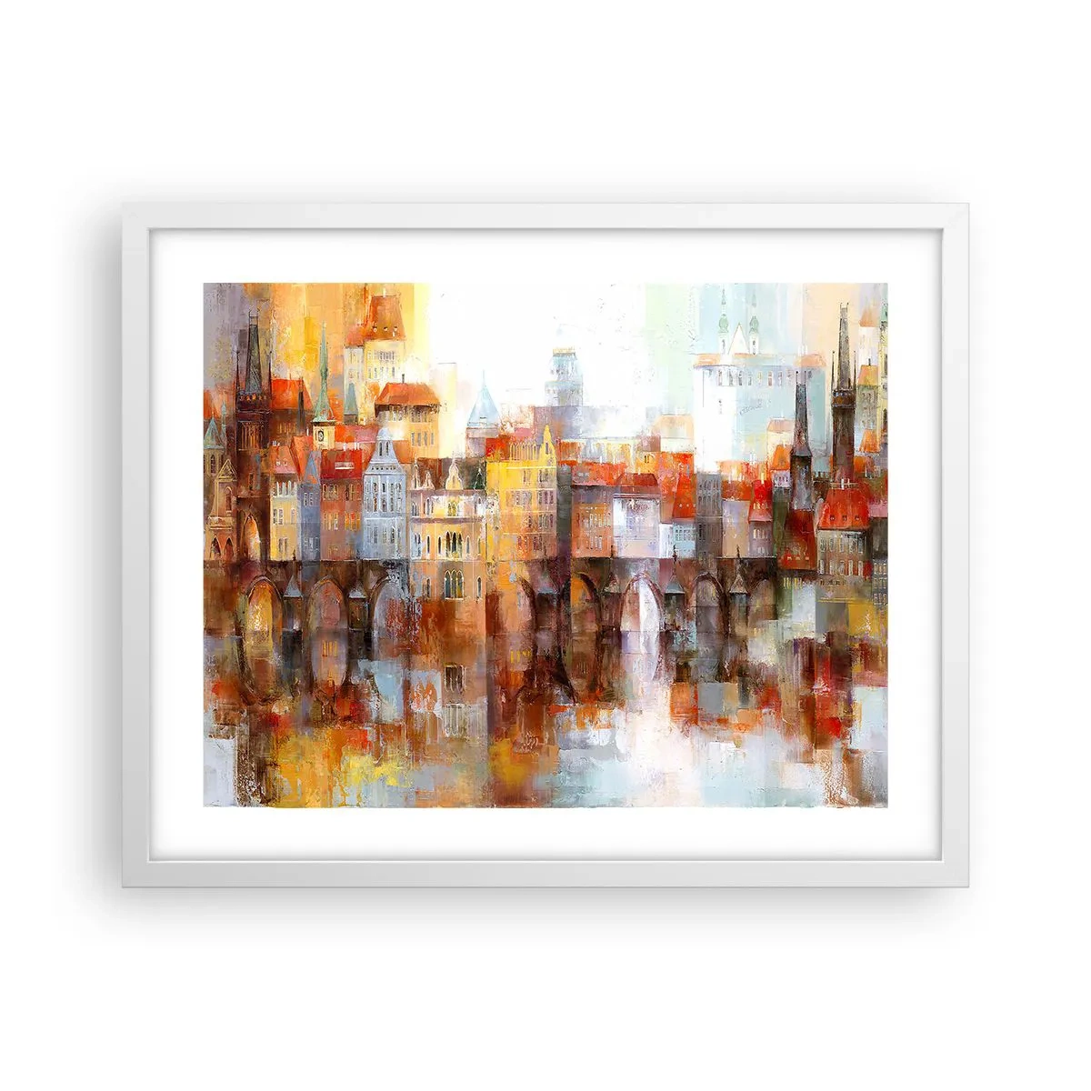 Poster in einem weißen Rahmen - Schön ist es auch unter der Brücke - 50x40 cm