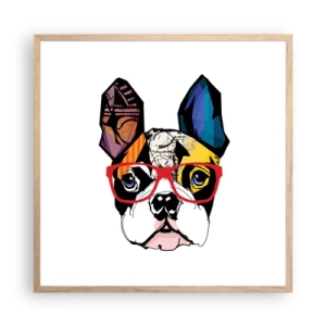 Poster in einem Rahmen aus heller Eiche - Intellektuelle - 60x60 cm