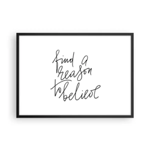 Poster in einem schwarzem Rahmen - Ein motivierendes Zitat im minimalistischen Stil - 70x50cm - Es ist möglich - Moderne Wanddekoration für Wohnzimmer und Schlafzimmer ARTTOR