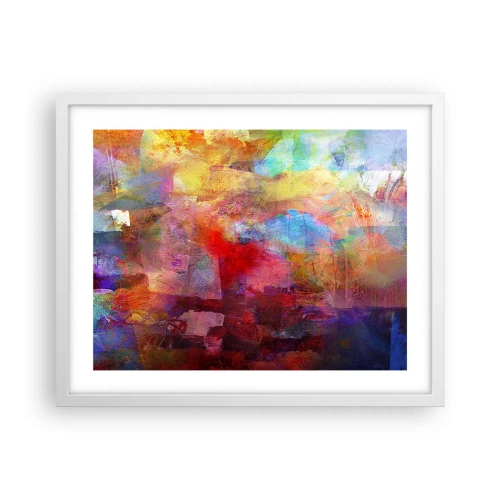 Poster in einem weißen Rahmen - Schau in den Regenbogen - 50x40 cm