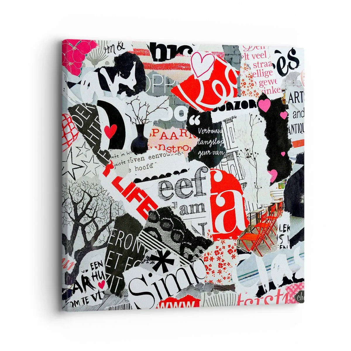 Bild auf Leinwand - Leinwandbild - Hipster-Collage - 30x30 cm