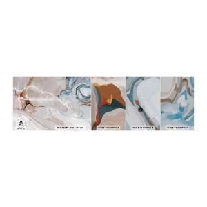 Fototapeten Muster Premium Canvas - Blau schlängelt sich unter dem Weiß - Abstraktion, Stück, Modernes Muster - 100x30 cm