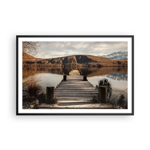 Poster in einem schwarzem Rahmen - Landschaft in Stille - 91x61 cm