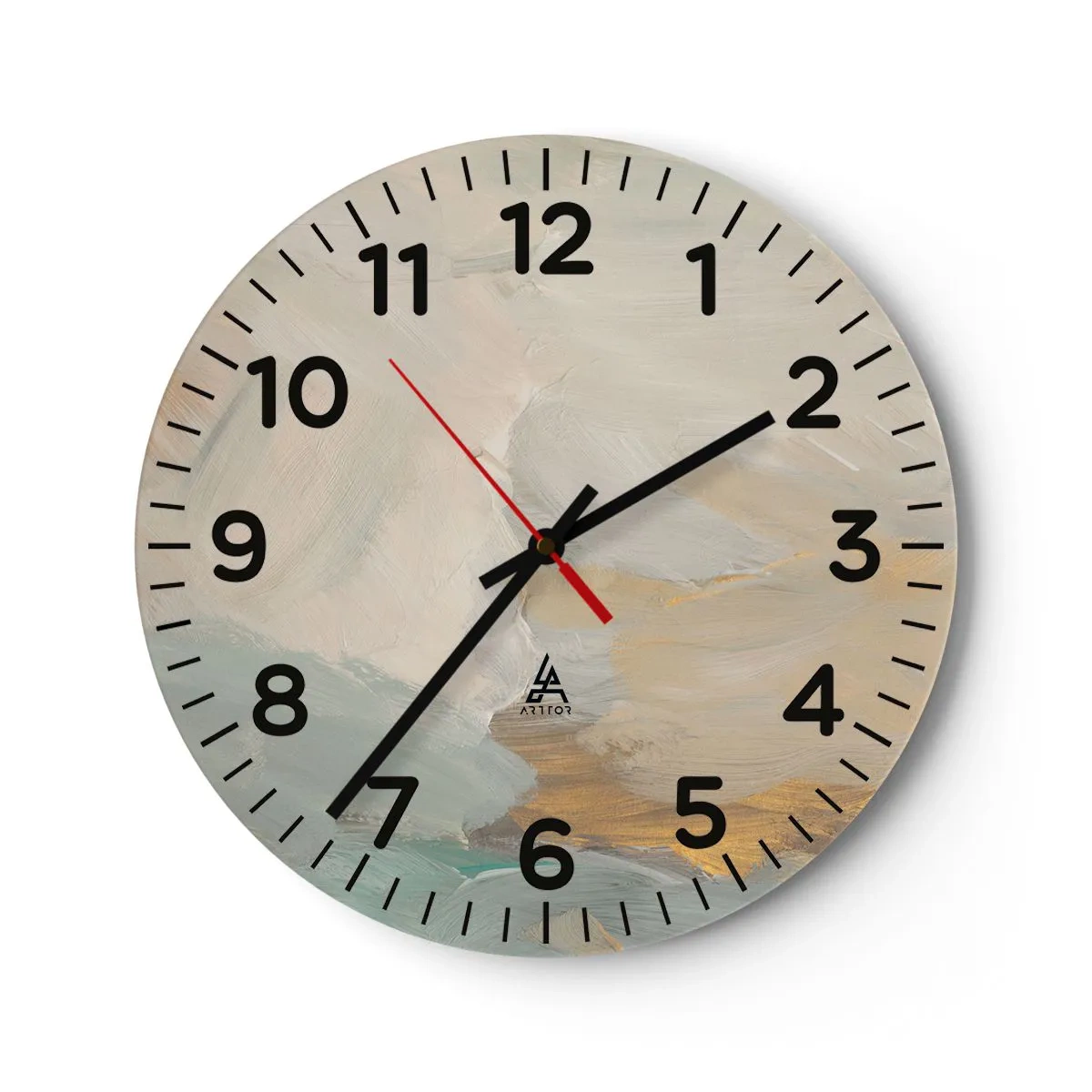 Wanduhr - Glasuhr - Abstraktion – das Land der Sanftheit - 30x30 cm