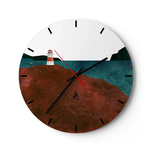 Wanduhr - Glasuhr - Aufs Meer starren - 40x40 cm