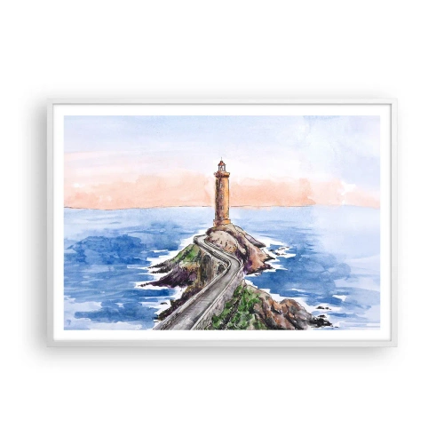 Poster in einem weißen Rahmen - Dem Meer zugewandt - 100x70 cm