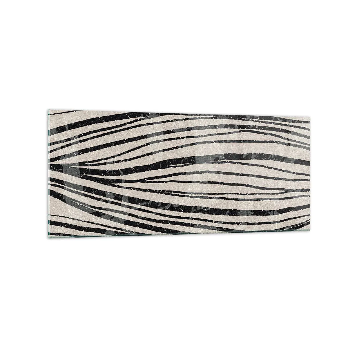 Glasbild - Bild auf glas - Abstrakte Wellen in Schwarz-Weiß-Tönen - 120x50cm - Linienpool - Moderne Wanddekoration für Wohnzimmer und Schlafzimmer ARTTOR