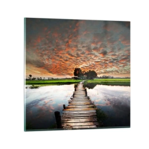 Glasbild - Bild auf glas - Arme ausstrecken - atmen - 30x30 cm