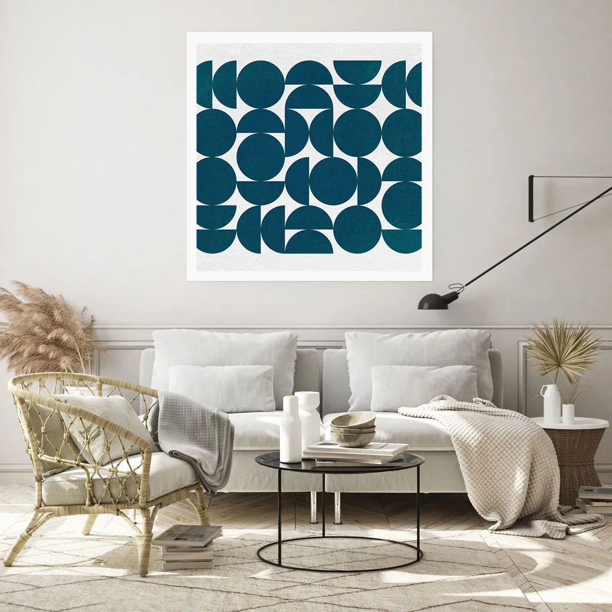 Poster - Kreise und Halbkreise - 60x60 cm