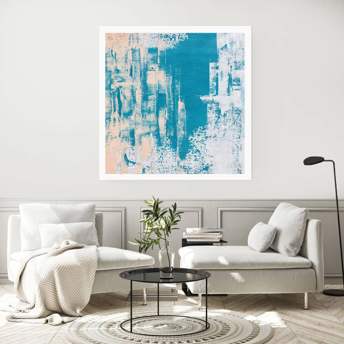Poster - Durch einen Eiszapfen - 60x60 cm