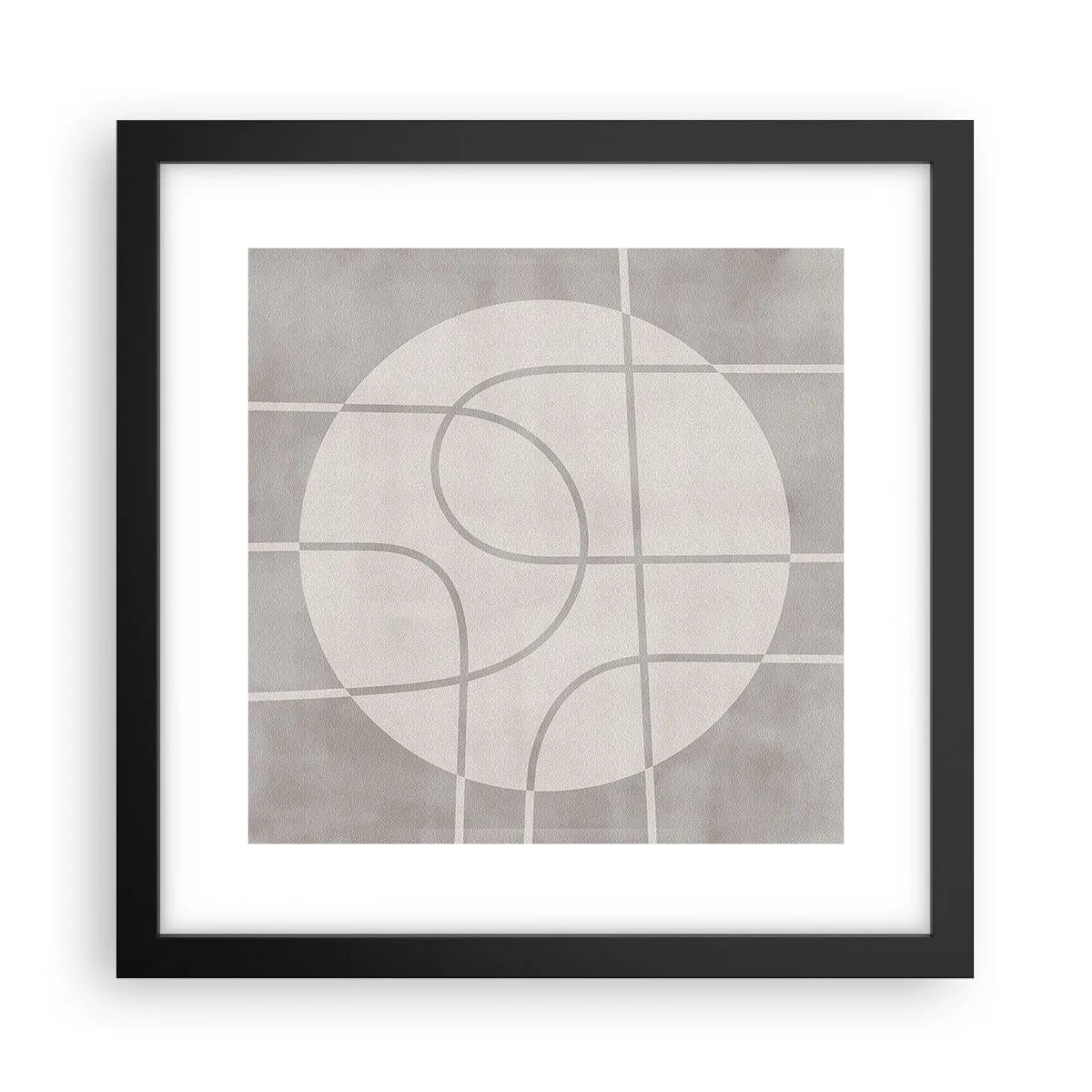 Poster in einem schwarzem Rahmen - Kreisförmig und geradeaus - 30x30 cm