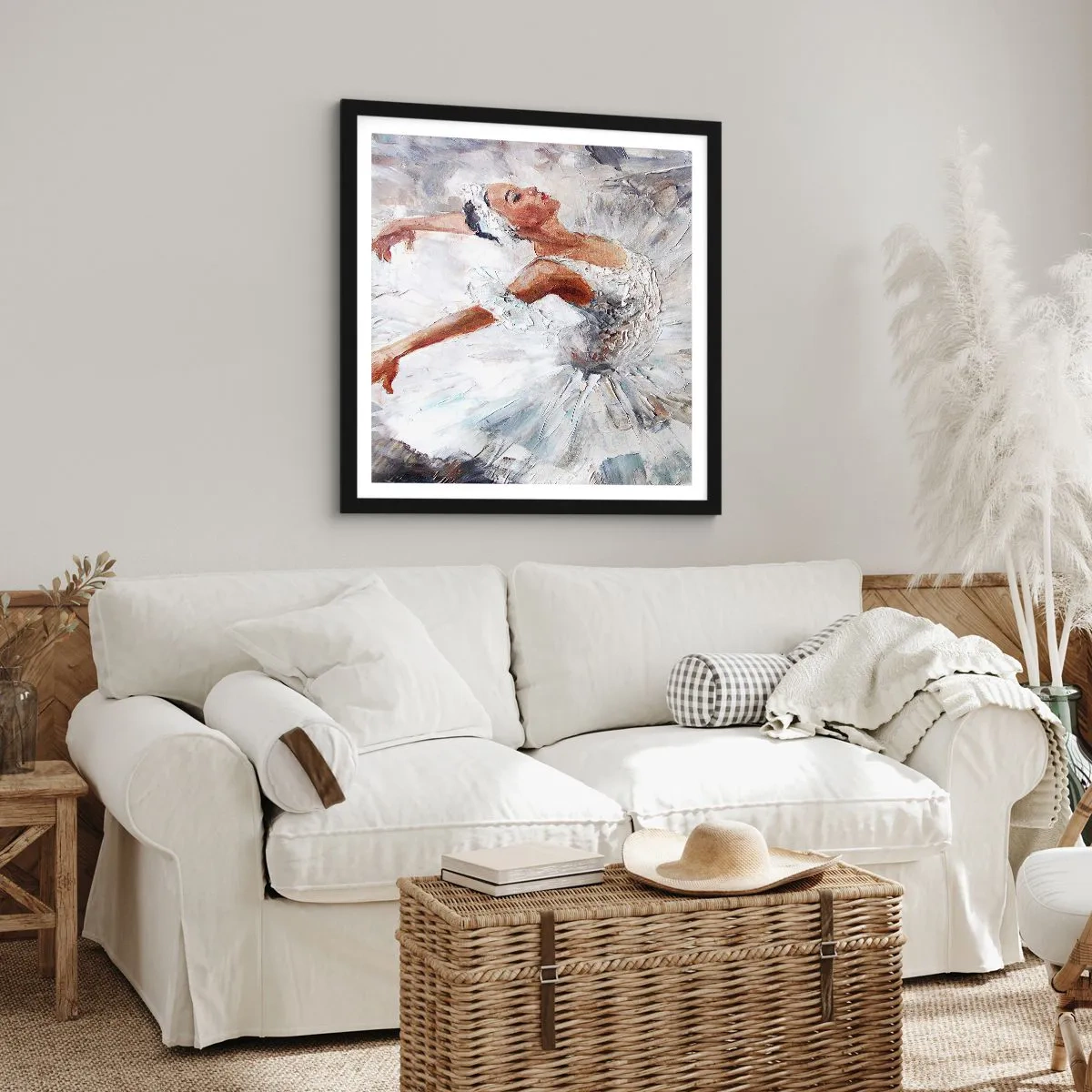 Poster in einem schwarzem Rahmen - Zart und leicht wie Tüll - 60x60 cm