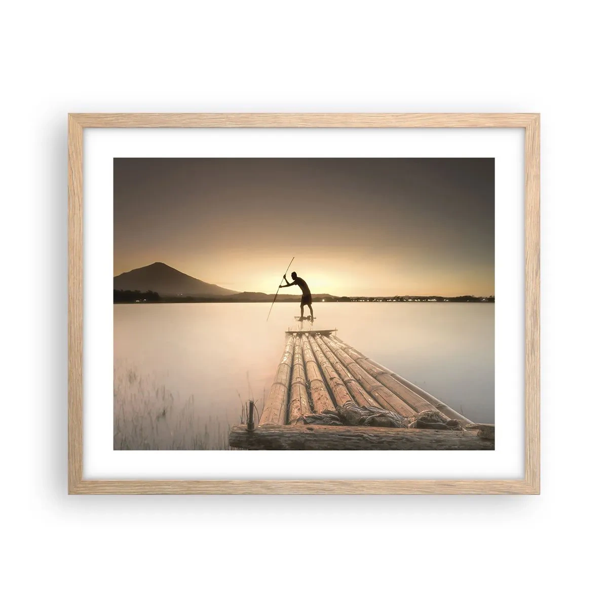 Poster in einem Rahmen aus heller Eiche - Vor dem schlafen gehen - 50x40 cm