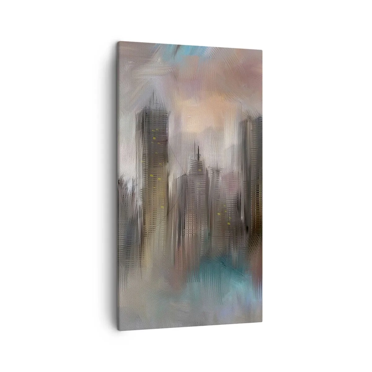 Bild auf Leinwand - Leinwandbild - Eine Komposition aus Stahl, Stein und Nebel - 45x80 cm
