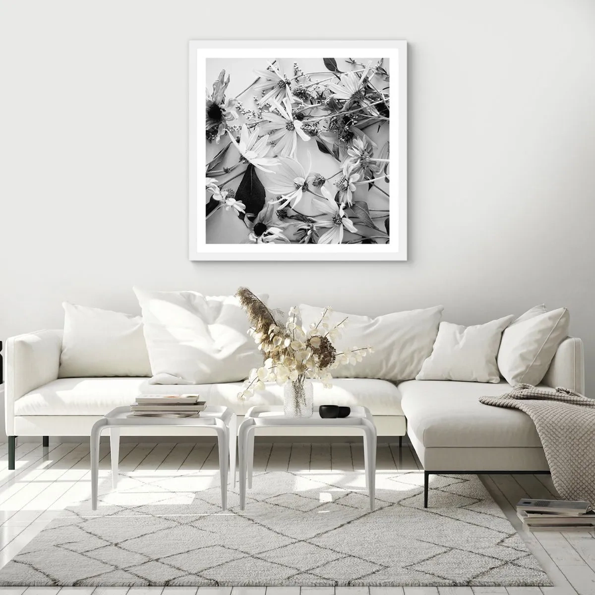 Poster in einem weißen Rahmen - Kein Blumenstrauß - 50x50 cm