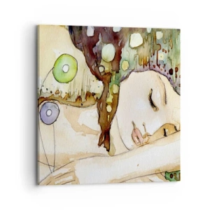 Bild auf Leinwand - Leinwandbild - Ein smaragd-violetter Traum - 70x70 cm