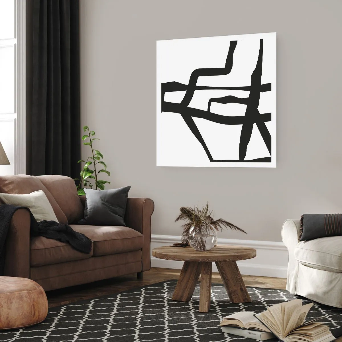 Poster - Schwarz-Weiß-Design - 60x60 cm