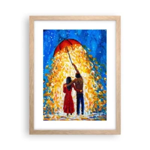 Poster in einem Rahmen aus heller Eiche - Zauber eines Regenabends? - 30x40 cm