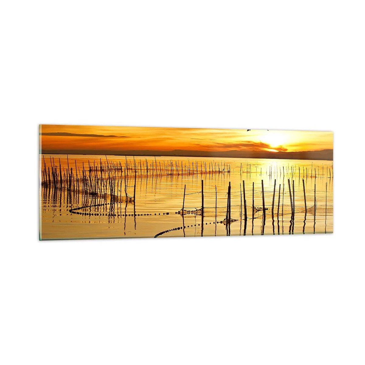 Glasbild - Bild auf glas - In der Fischerei - 90x30 cm