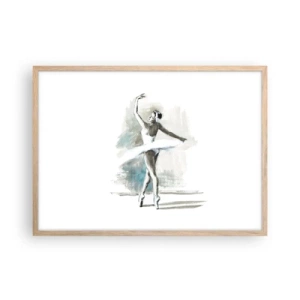 Poster in einem Rahmen aus heller Eiche - In einen Schwan verzaubert - 70x50 cm