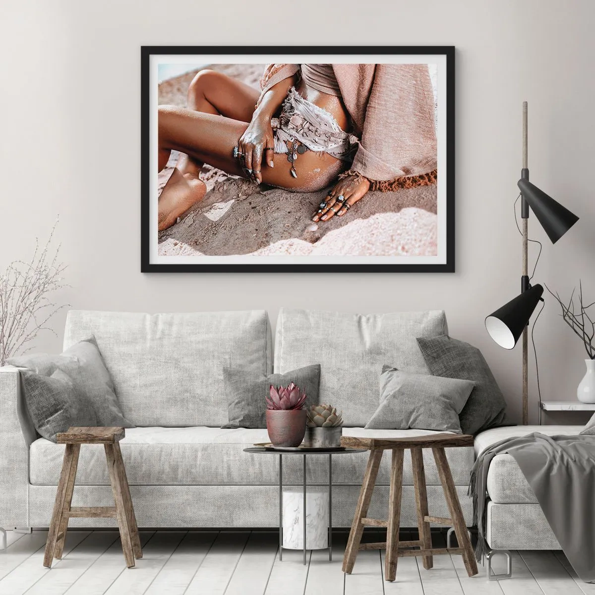 Poster in einem schwarzem Rahmen - Von den Wellen geworfen? - 50x40 cm