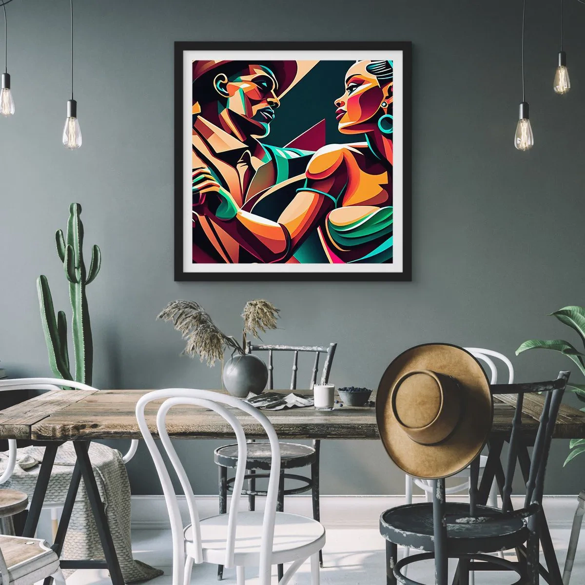 Poster in einem schwarzem Rahmen - Im Rhythmus des Herzens - 40x40 cm