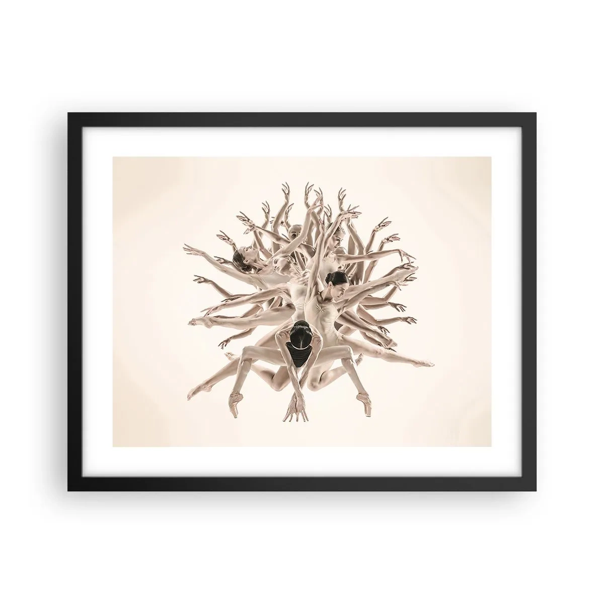 Poster in einem schwarzem Rahmen - Aufblühen im Tanz - 50x40 cm